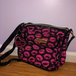Betsey Johnson Pink Kiss Lips Crossbody Bag Purse